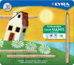 Lyra Color Giant kleurpotloden 18 st in blik naturel hout